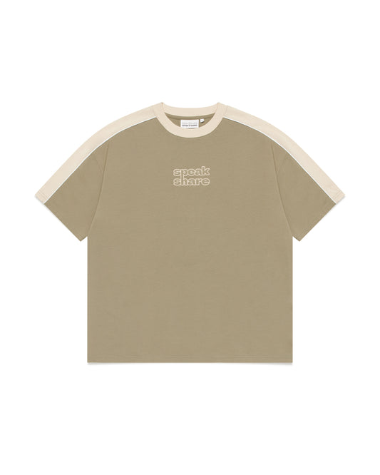 KHAKI PANEL T-SHIRT